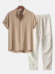 Stylish Men's Two-Piece Set: Shirt and Pants Combo