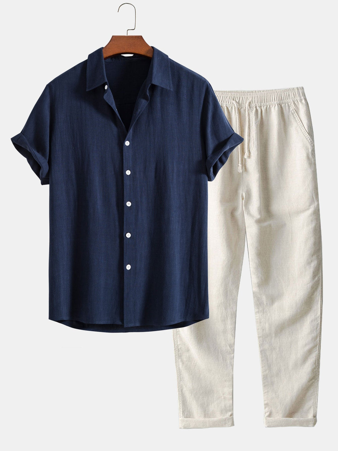 Stylish Men's Two-Piece Set: Shirt and Pants Combo