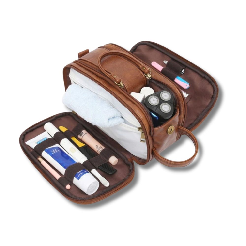 Regal Voyage | Premium Leather Travel Toiletry Bag