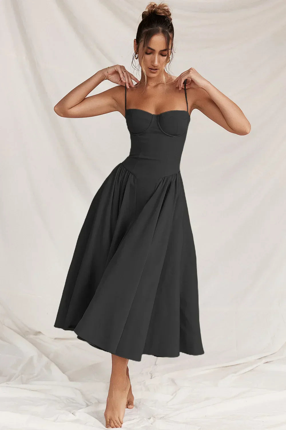 TULUM | Stylish Sleeveless Midi Dress with Figure-Flattering Corset Design - Lizabella Fashion