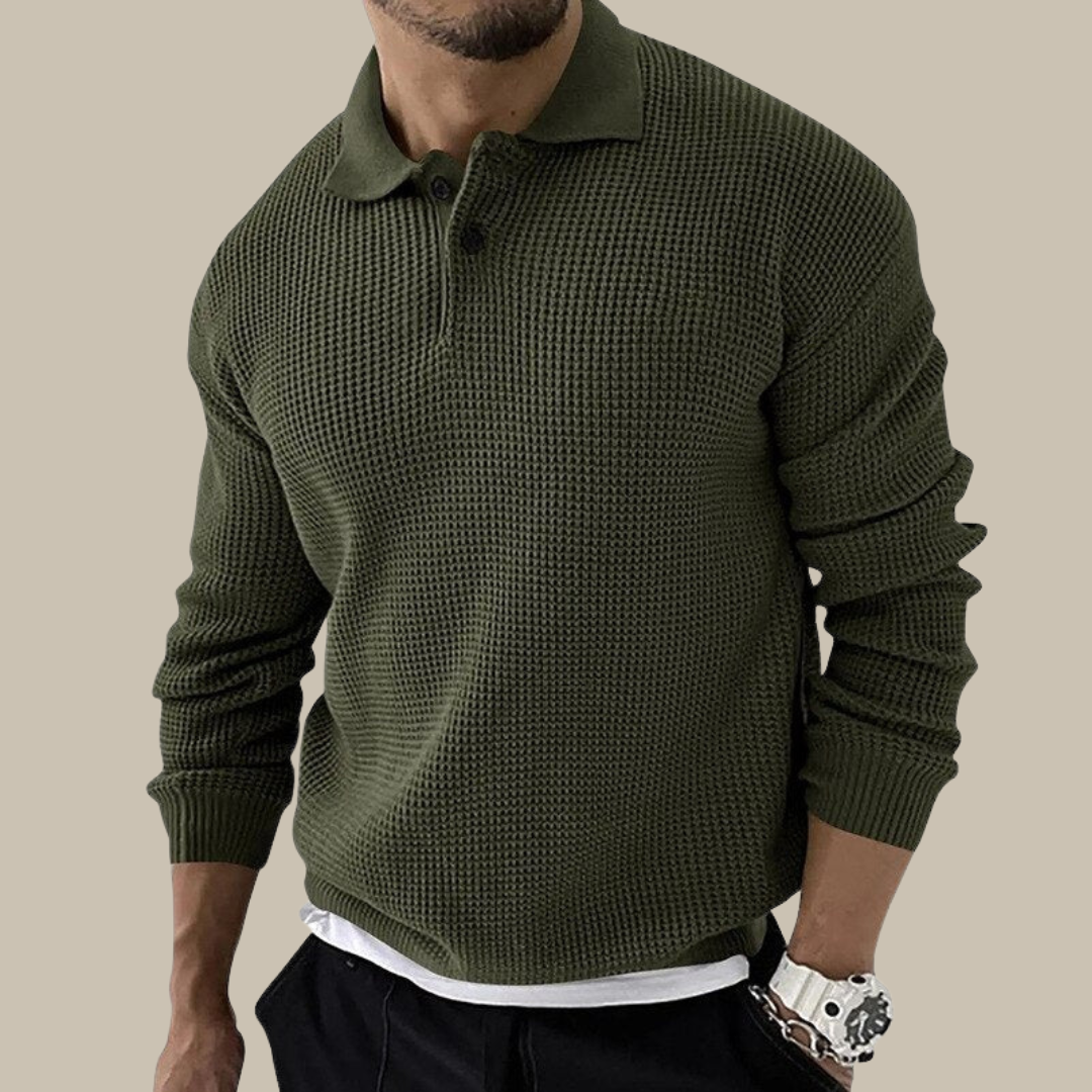 Elevate Your Style with the OSLO Casual Chic Long Sleeve Men's Polo Shirt - Lizabella Fashion