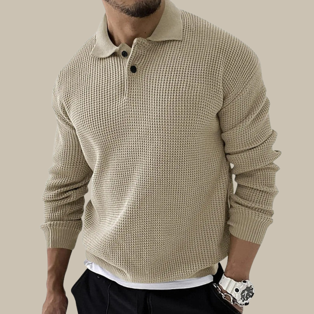 Elevate Your Style with the OSLO Casual Chic Long Sleeve Men's Polo Shirt - Lizabella Fashion