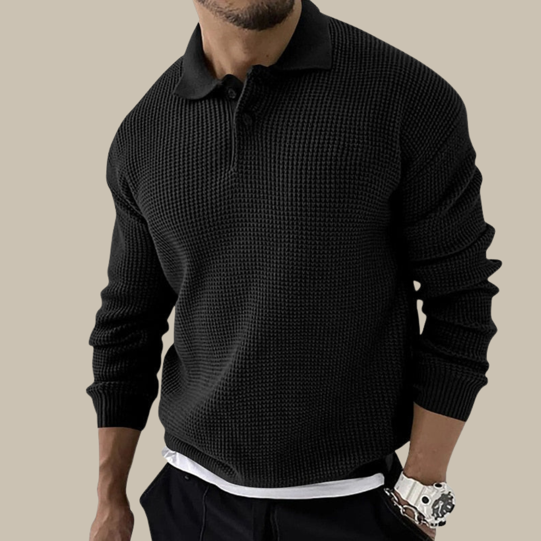 Elevate Your Style with the OSLO Casual Chic Long Sleeve Men's Polo Shirt - Lizabella Fashion