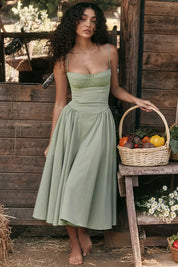 TULUM | Stylish Sleeveless Midi Dress with Figure-Flattering Corset Design - Lizabella Fashion