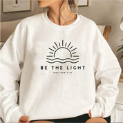 Erica | Cozy Fit Be The Light Inspirational Women's Sweatshirt