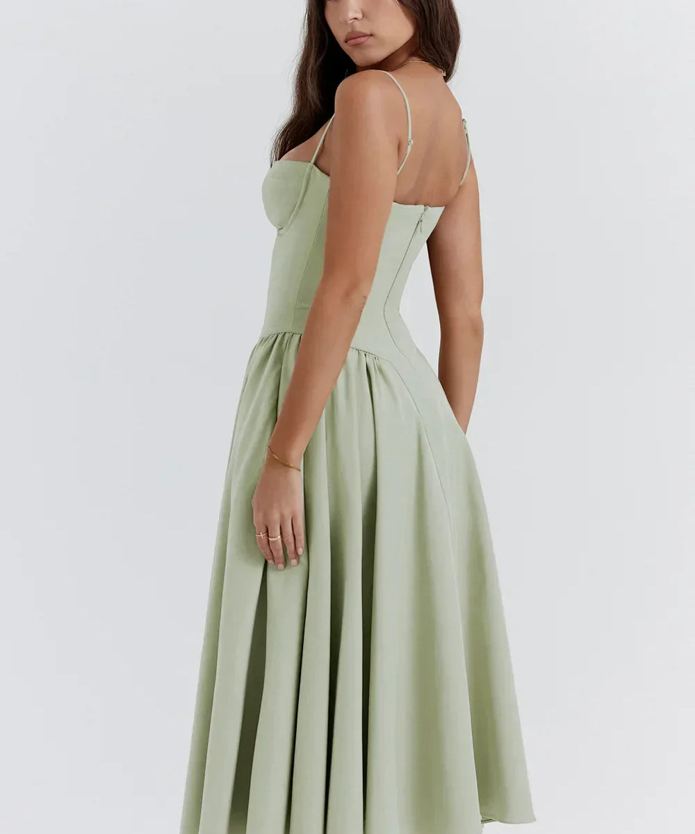 TULUM | Stylish Sleeveless Midi Dress with Figure-Flattering Corset Design - Lizabella Fashion