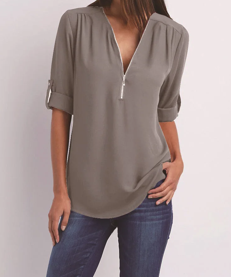 Sophia | Elegant V-Neck Blouse