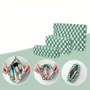 Claire | Stylish and Functional Checkered Beauty Organizer Set