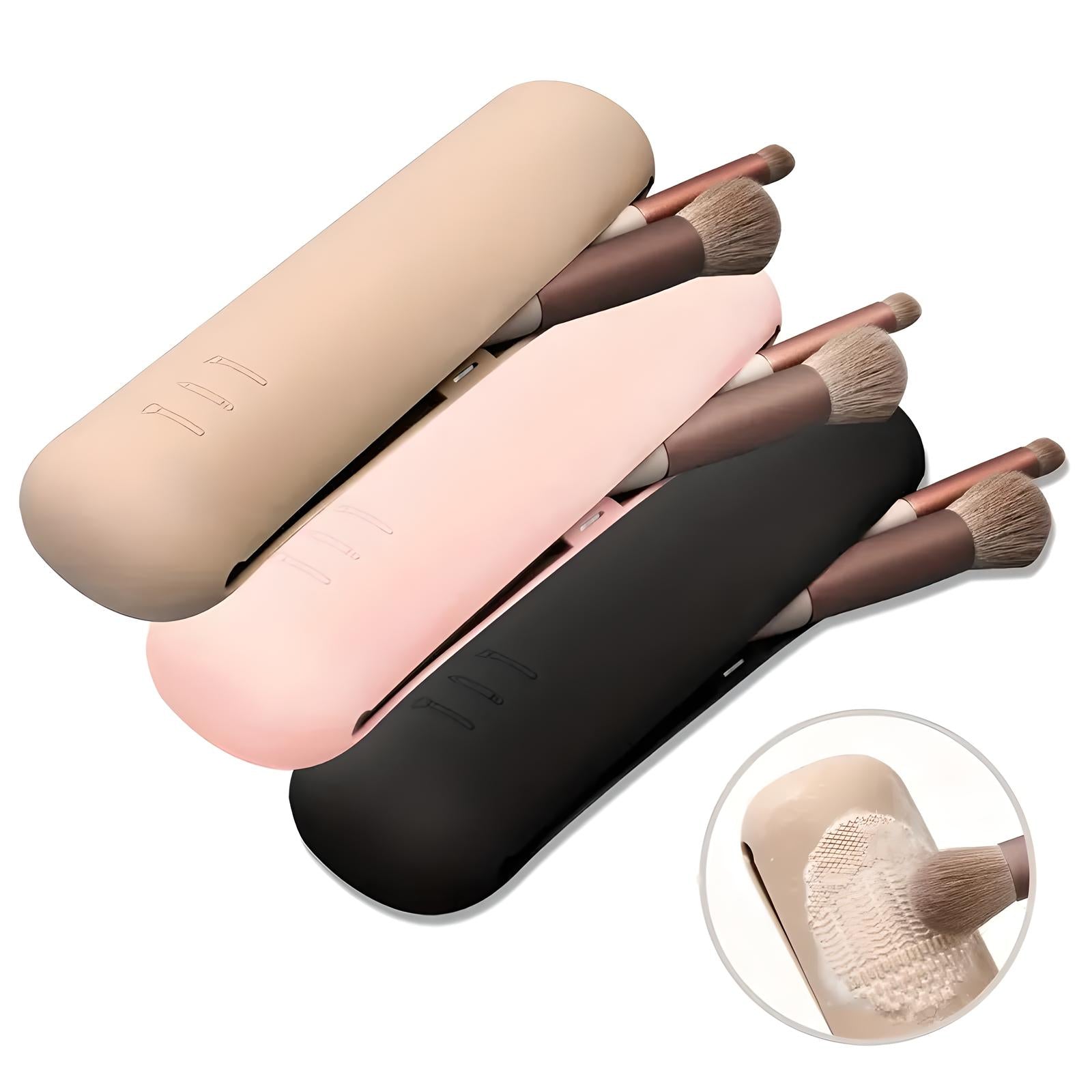 Isla | 3-Piece Makeup Brush Case Bag Set