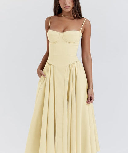 TULUM | Stylish Sleeveless Midi Dress with Figure-Flattering Corset Design - Lizabella Fashion