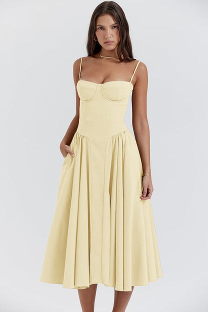 TULUM | Stylish Sleeveless Midi Dress with Figure-Flattering Corset Design - Lizabella Fashion