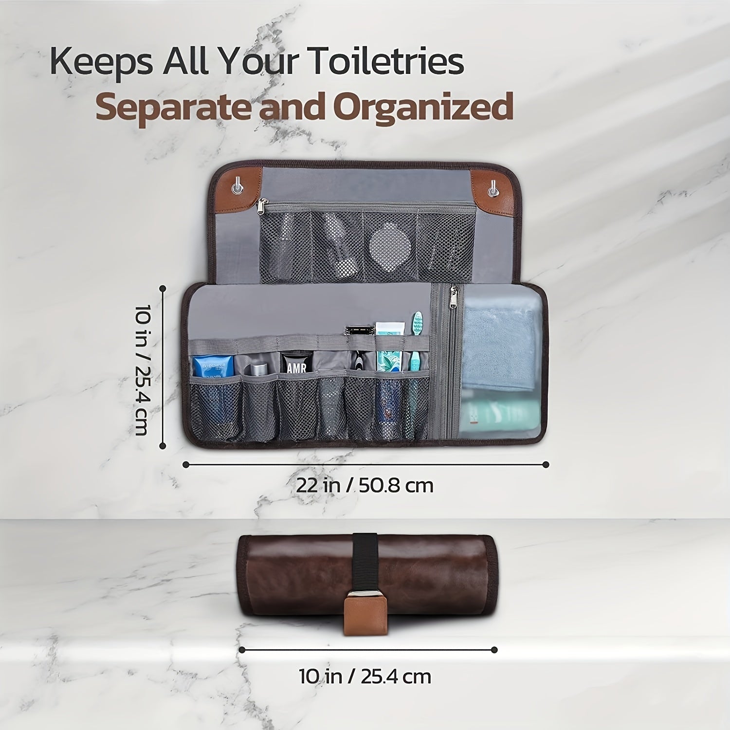 Isabella | Easy-Access Organize Toiletry Roll Bag