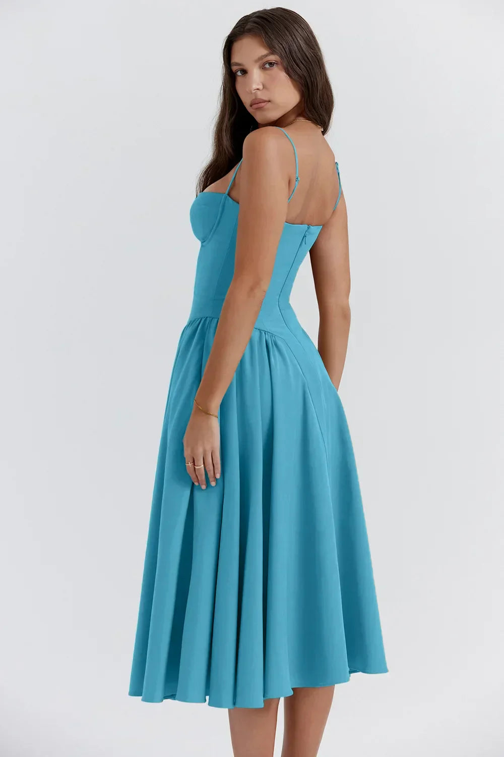 TULUM | Stylish Sleeveless Midi Dress with Figure-Flattering Corset Design - Lizabella Fashion