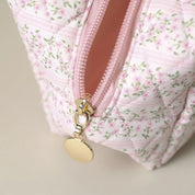 Clara | Puffy Quilted Floral Makeup Bag