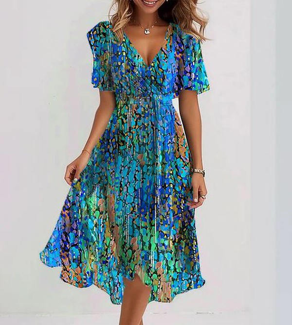 Elevate Your Style with the Stunning Bondi Blue Midi Dress - Lizabella Fashion