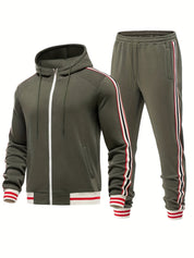 JUDE | Stylish 2-Piece Striped Tracksuit Ensemble