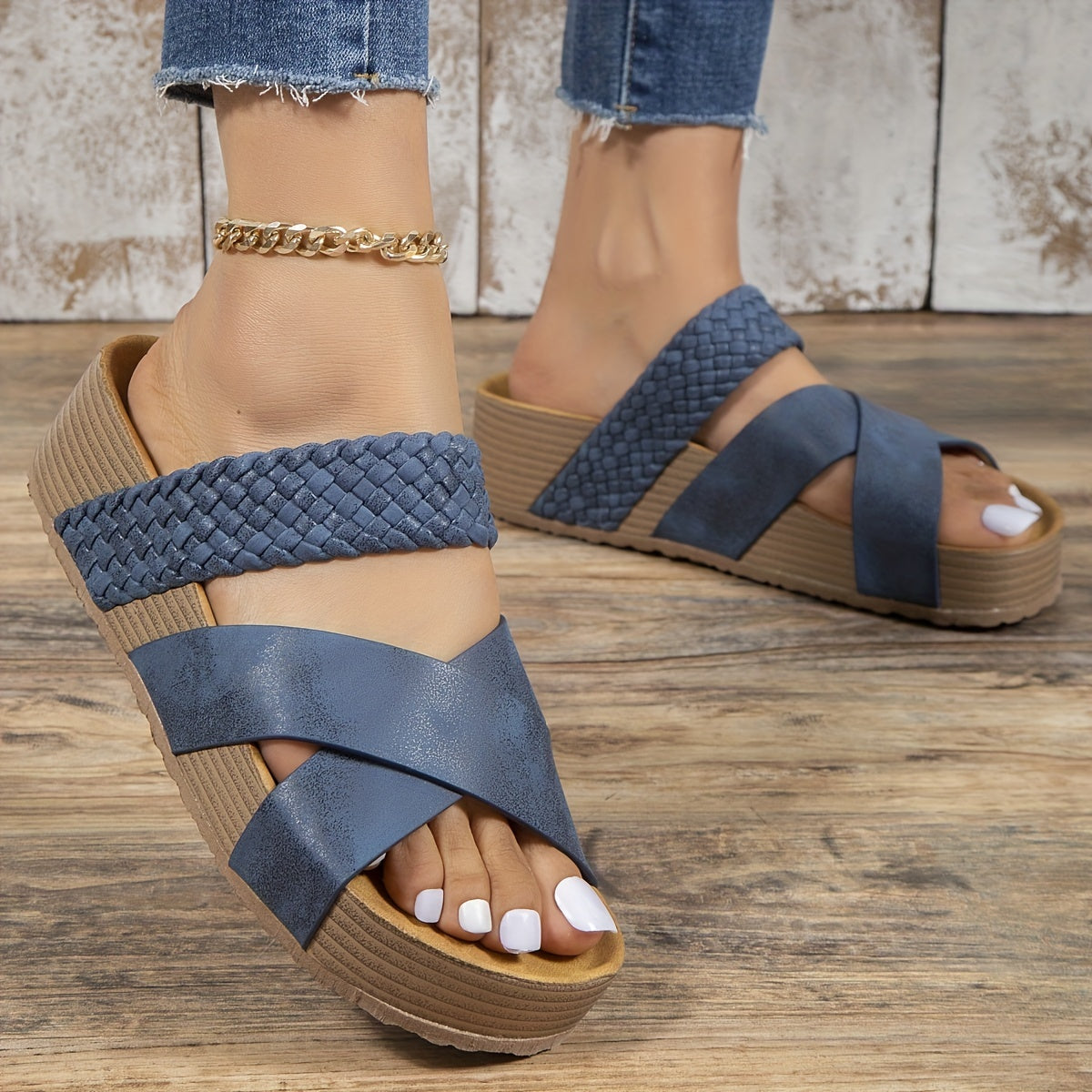 Claire | Braided Wedge Sandals – Effortless Summer Chic