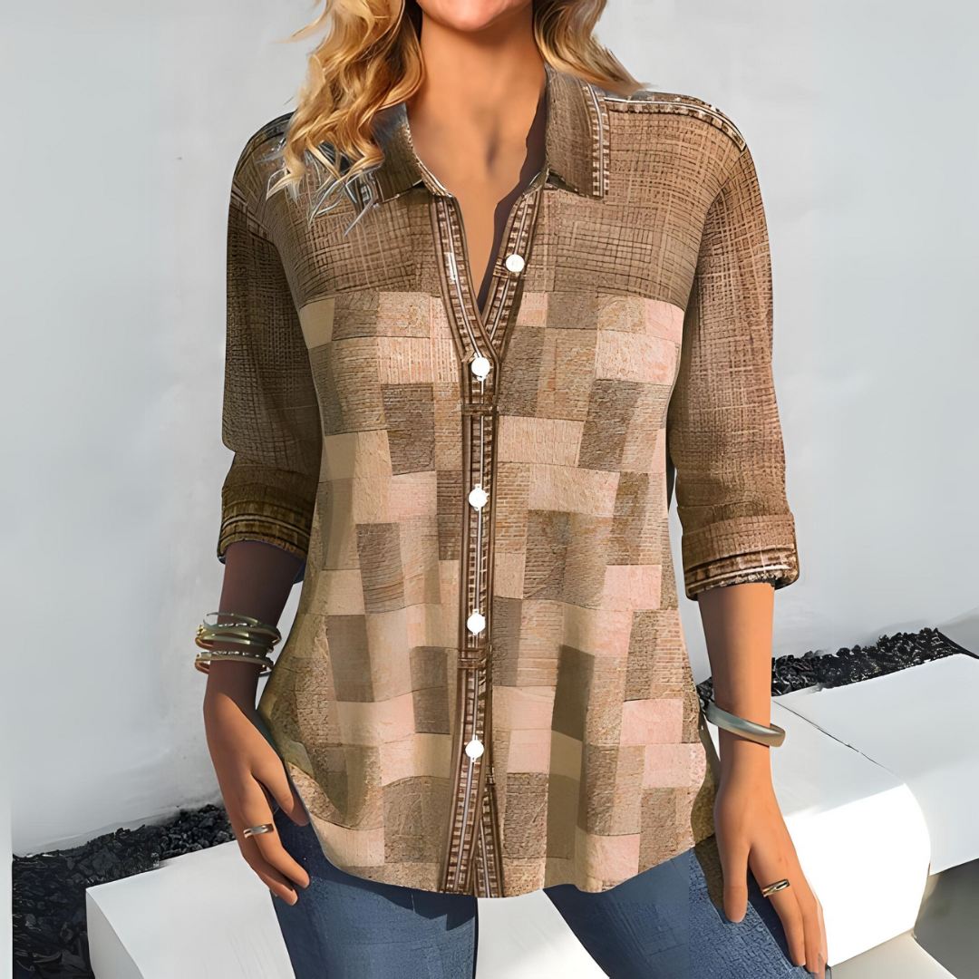 Amelia | Stylish Checked Women's Top