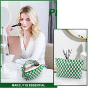 Claire | Stylish and Functional Checkered Beauty Organizer Set