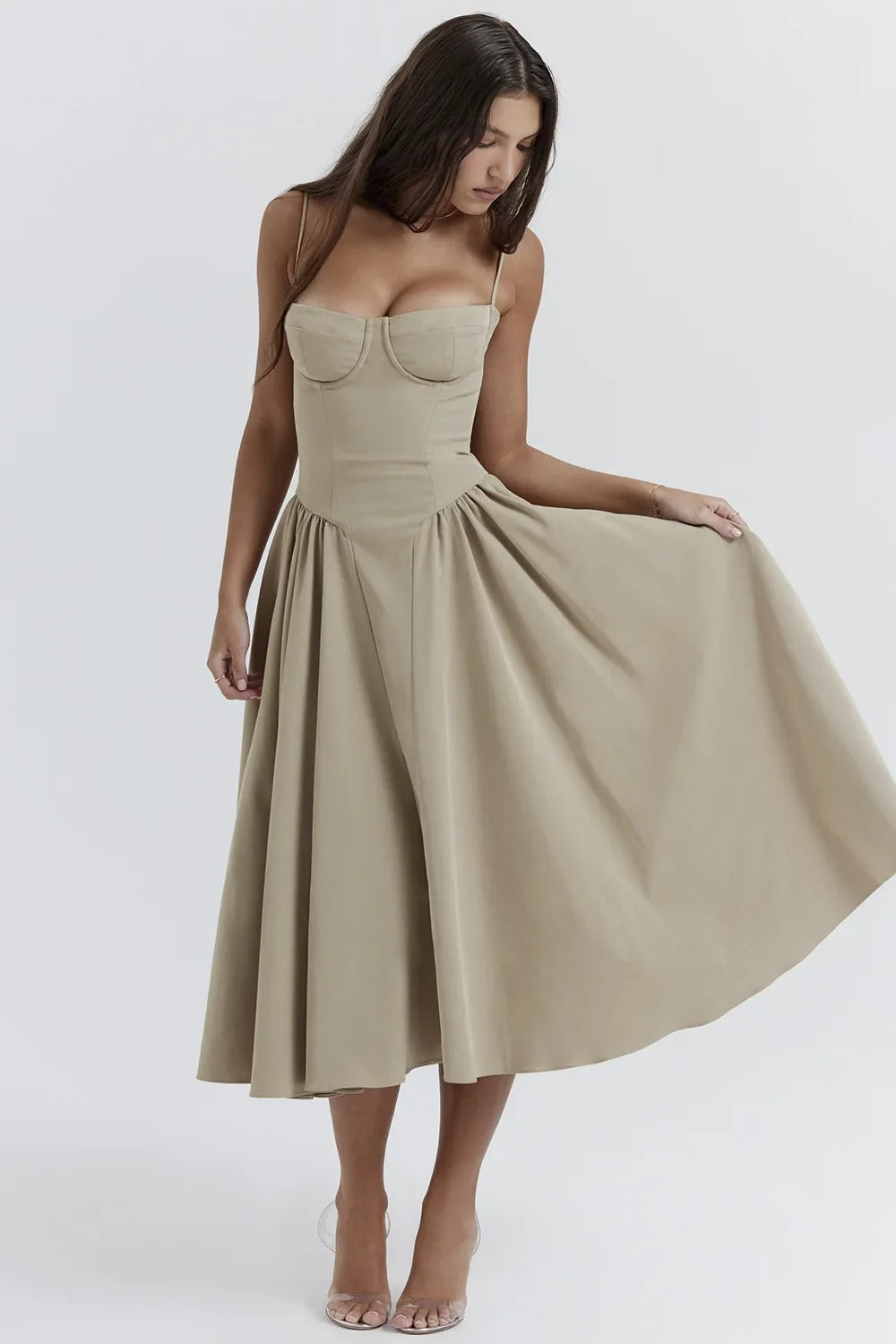 TULUM | Stylish Sleeveless Midi Dress with Figure-Flattering Corset Design - Lizabella Fashion