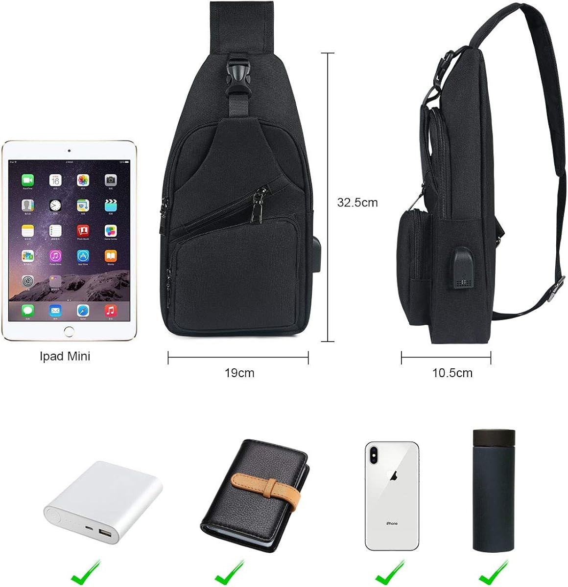 Chic Anti-Theft Crossbody Bag with Convenient Built-in Charging Port