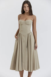 TULUM | Stylish Sleeveless Midi Dress with Figure-Flattering Corset Design - Lizabella Fashion