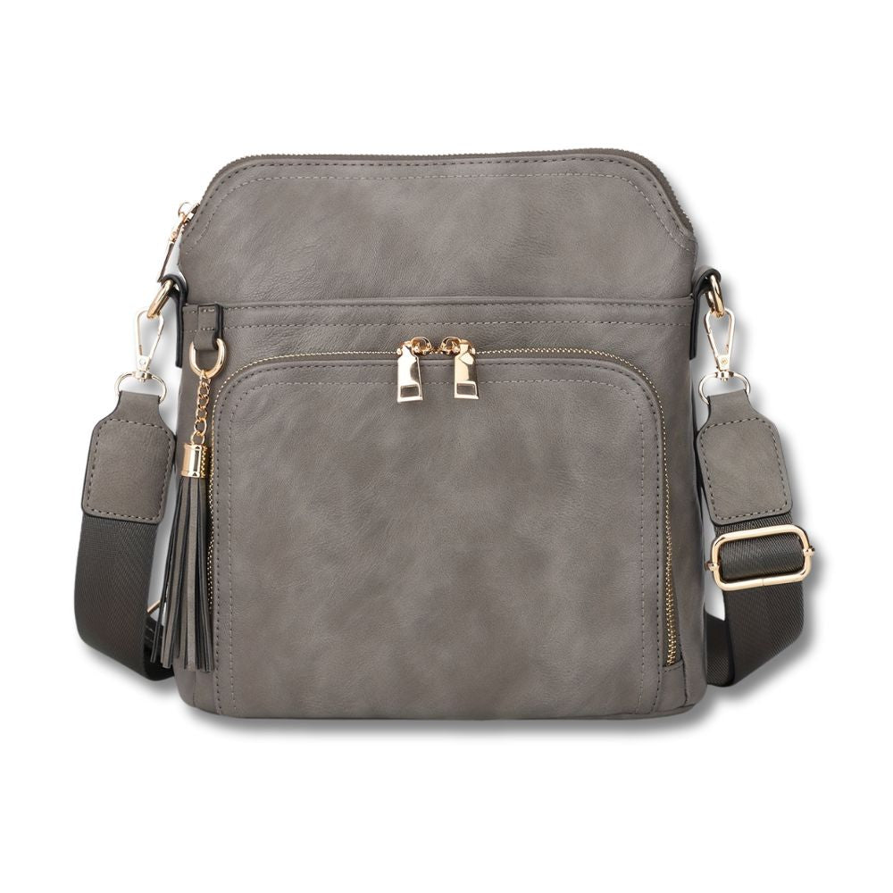 Elevate Your Style with the Natalie Anti-Theft Chic Crossbody Bag Featuring Trendy Tassel Accents