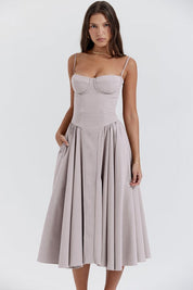 TULUM | Stylish Sleeveless Midi Dress with Figure-Flattering Corset Design - Lizabella Fashion