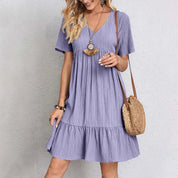 Elma | Comfy and Casual V-Neck Mini Dress