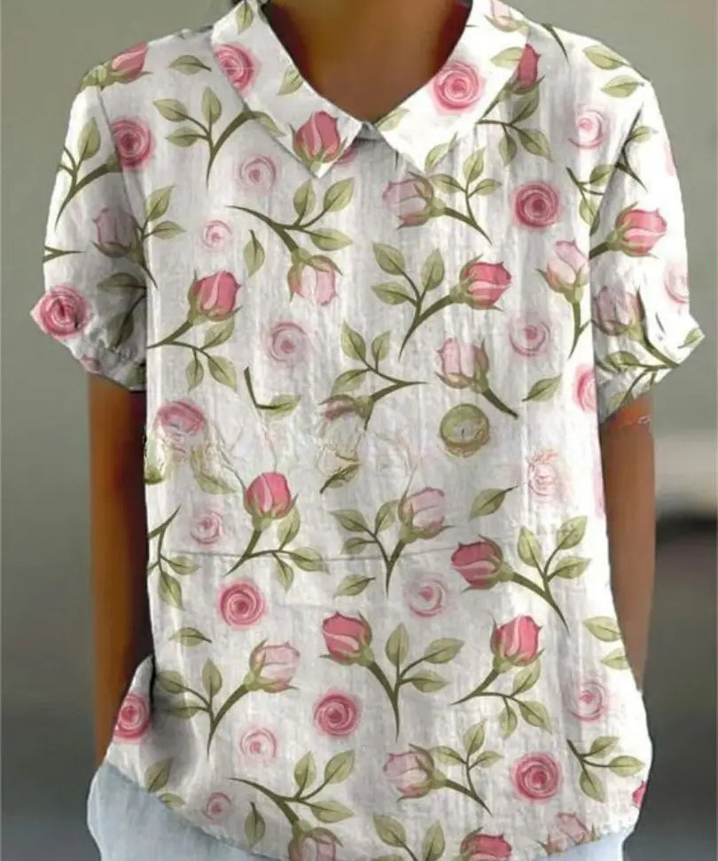 FLORA | Shirt with Flower Prints-Lizabella Fashion