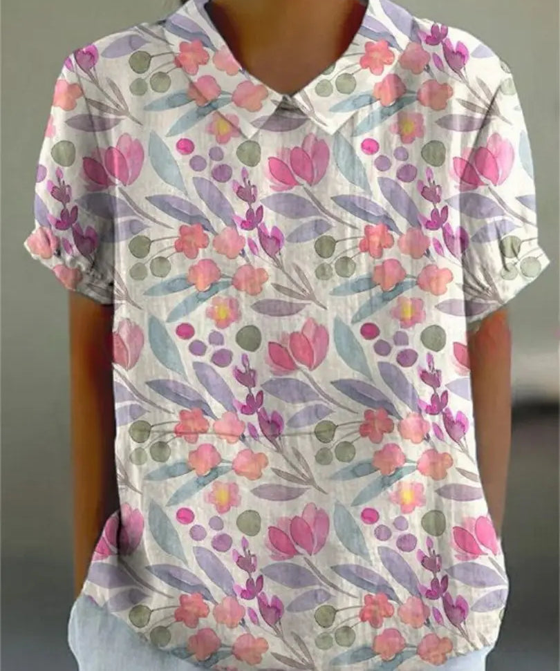 FLORA | Shirt with Flower Prints-Lizabella Fashion