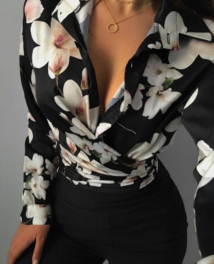 Alice | Elegant Floral Long-Sleeve Shirt