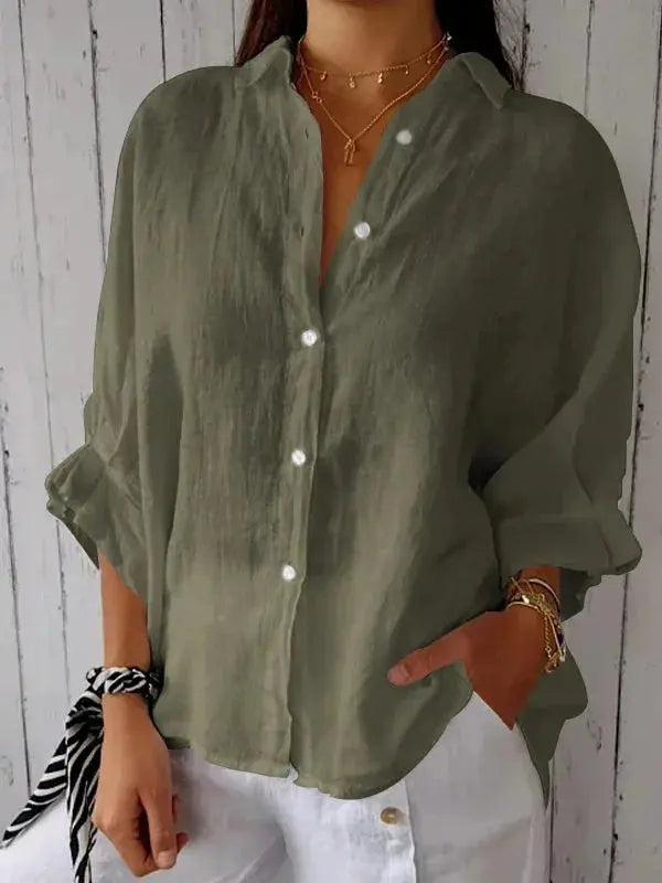 ISABELLA | Chic Linen Blouse-Lizabella Fashion