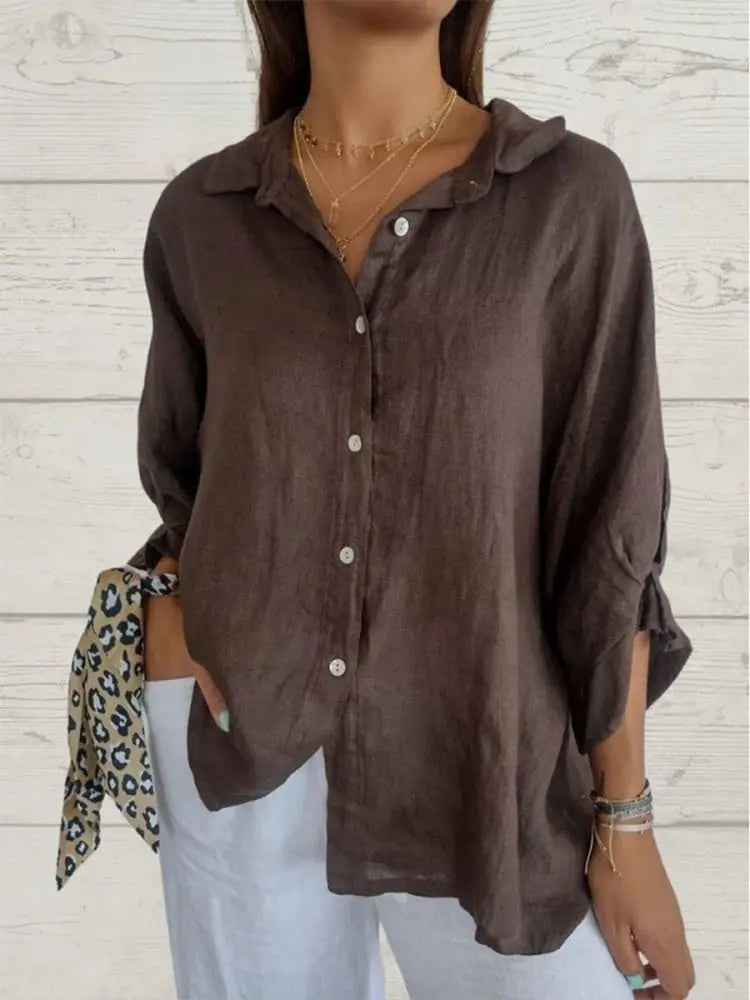 ISABELLA | Chic Linen Blouse-Lizabella Fashion