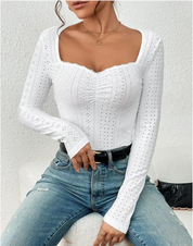 JACKY | Embroidered Long Sleeve Shirt-Lizabella Fashion