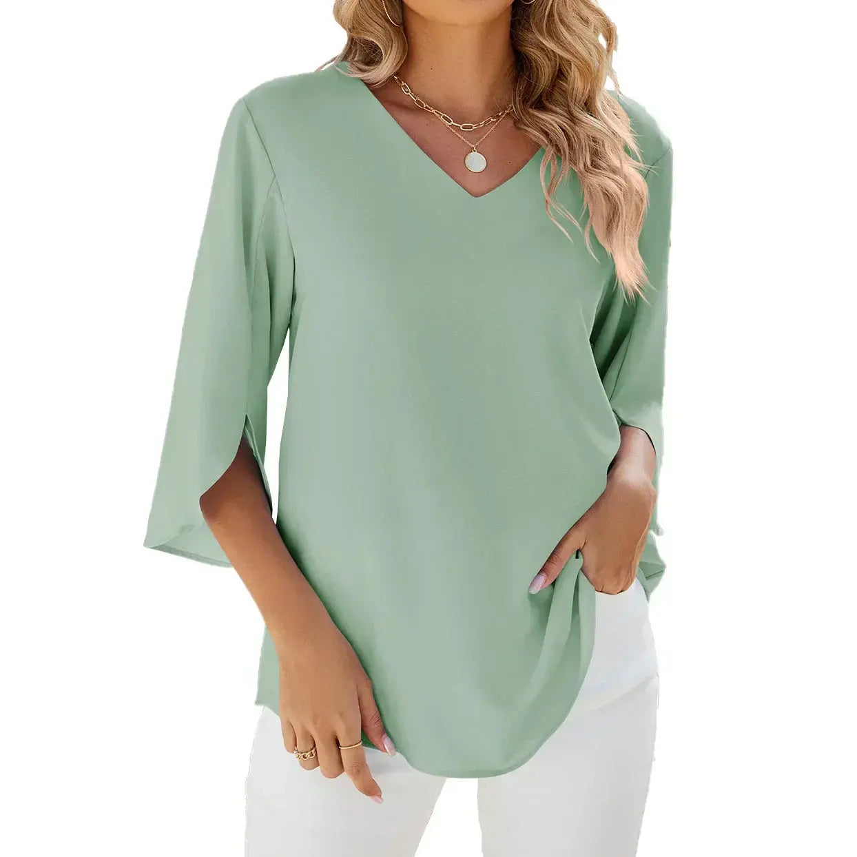 JAMY | V-neck Elegant Blouse-Lizabella Fashion