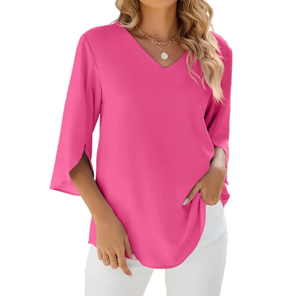 JAMY | V-neck Elegant Blouse-Lizabella Fashion