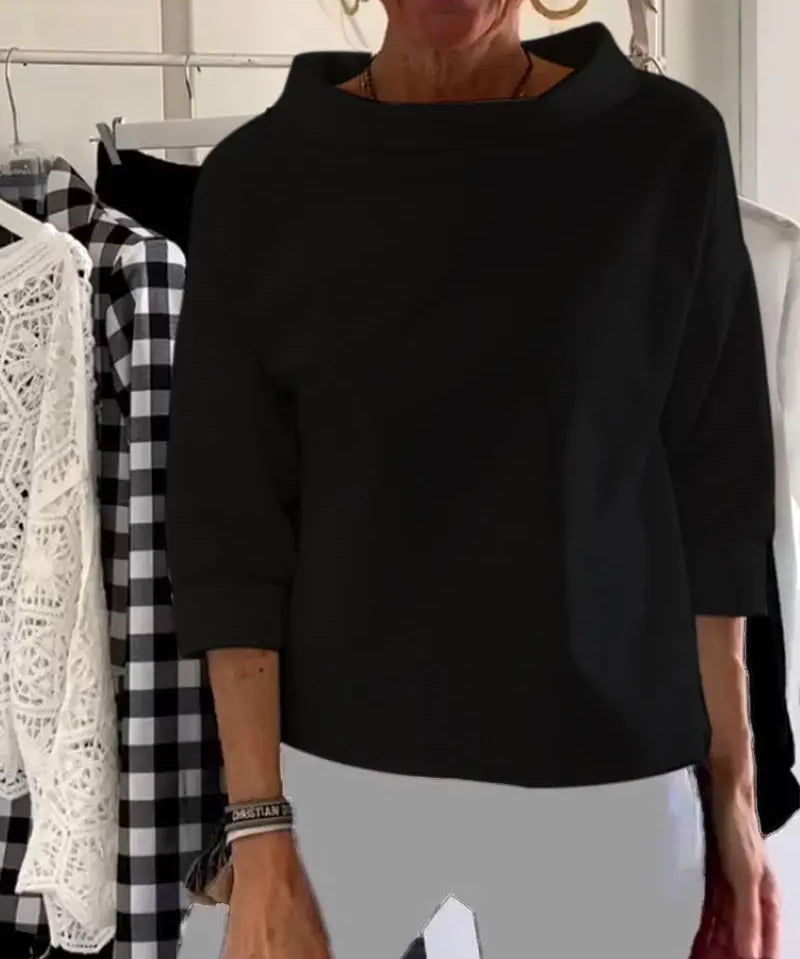 JENNIFER | Elegant Top High Collar-Lizabella Fashion