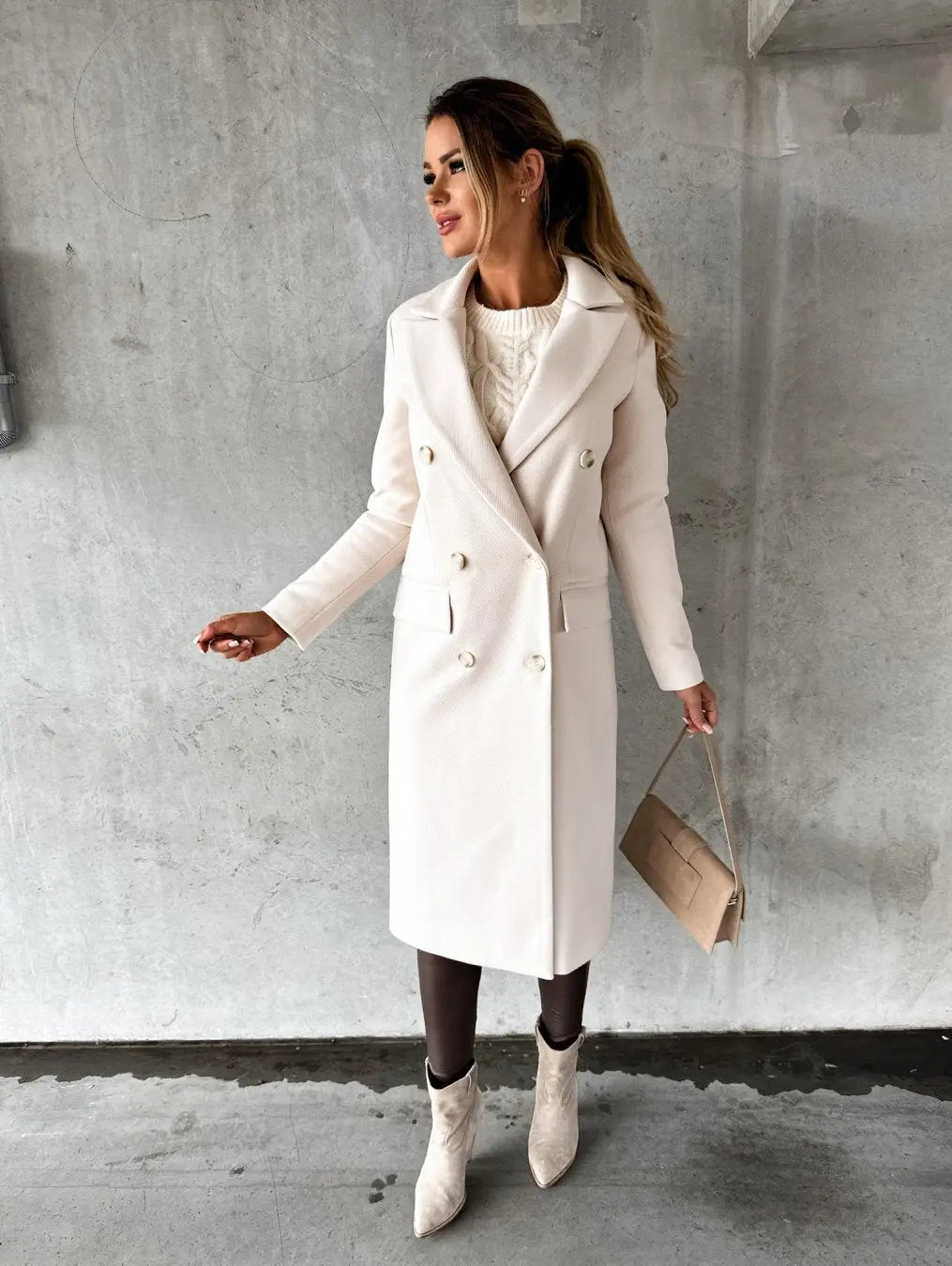 KATE | Woolen Coat Long Fit Women - Lizabella Fashion