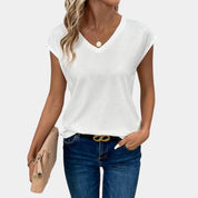 KATHY | Chic V-Neck Casual Top for Women - Lizabella Fashion