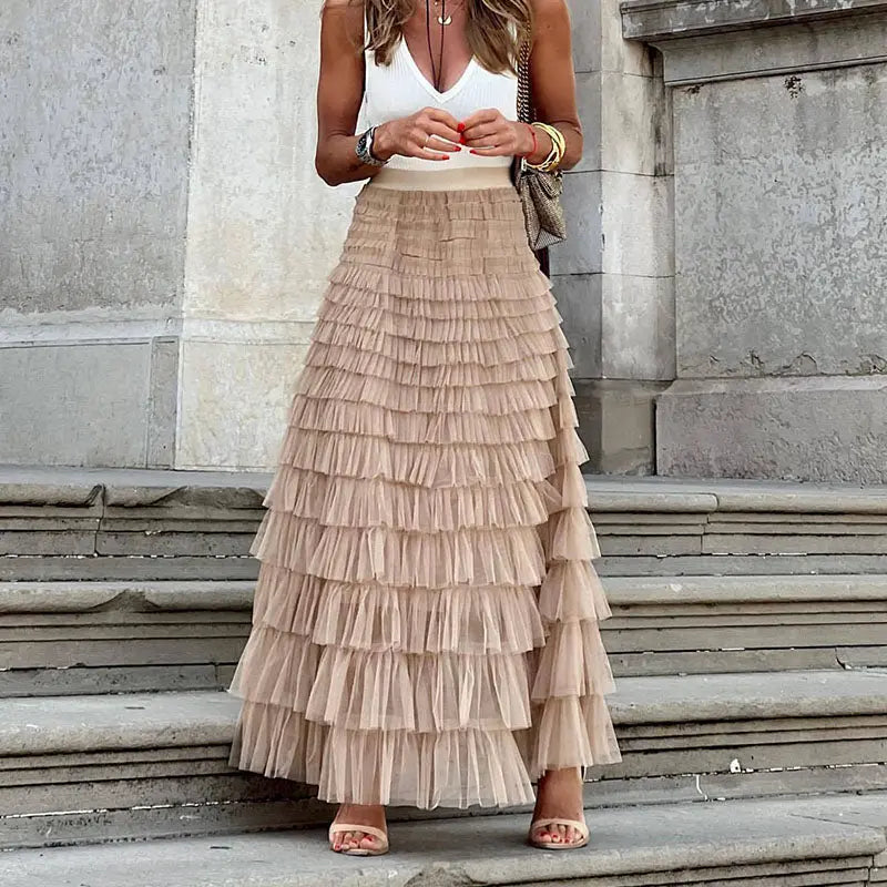 NOËLLA - Maxi Skirt Layered-Lizabella Fashion