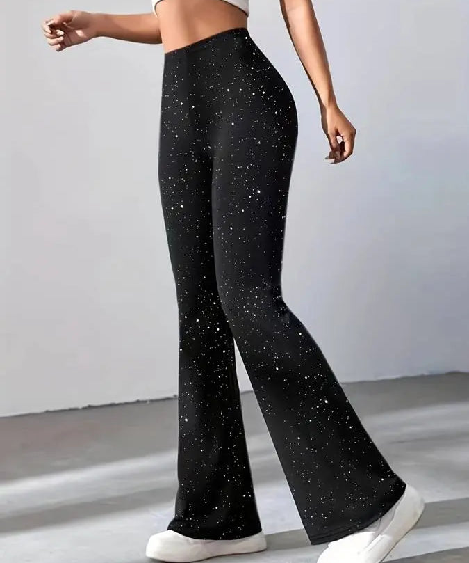 Nashville Glam | Sparkling Wide-Leg Trousers - Lizabella Fashion