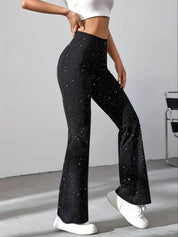 Nashville Glam | Sparkling Wide-Leg Trousers - Lizabella Fashion