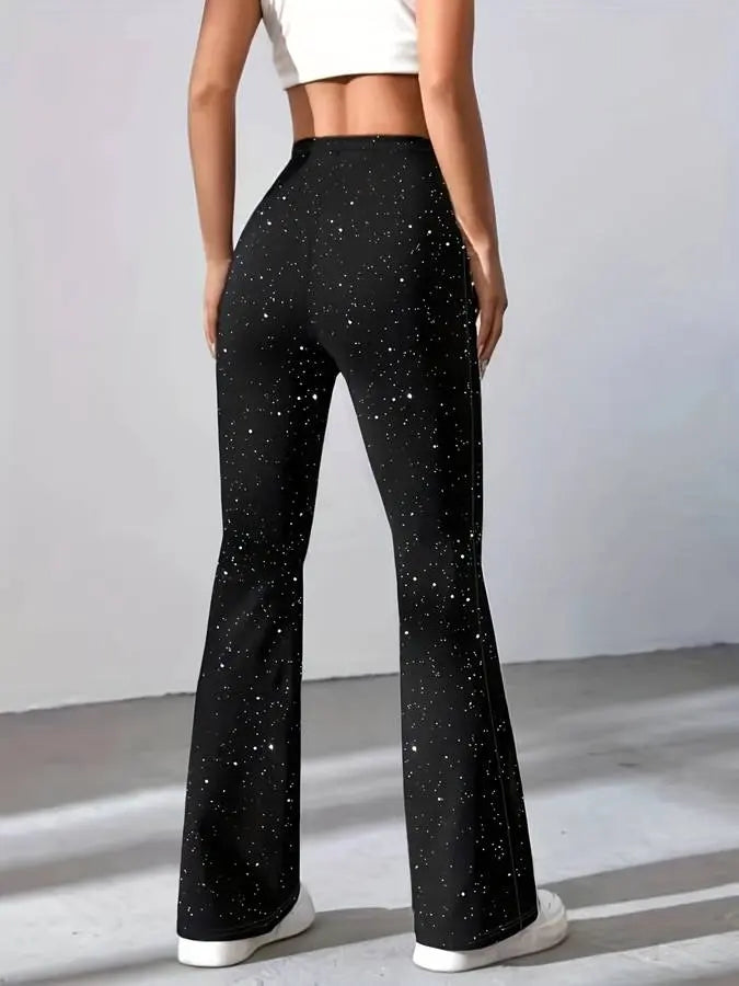 Nashville Glam | Sparkling Wide-Leg Trousers - Lizabella Fashion