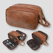 Regal Voyage | Premium Leather Travel Toiletry Bag