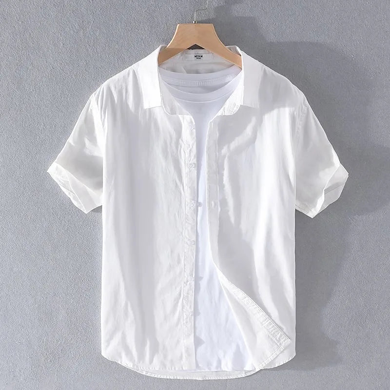 SEBASTIAN | Stylish Short Sleeve Linen Shirt for Effortless Elegance - Lizabella Fashion