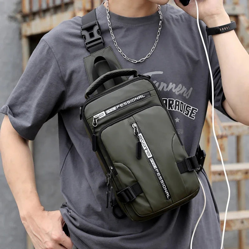 Adventure-Ready Men's Waterproof Anti-Theft Crossbody Sling Bag