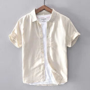 SEBASTIAN | Stylish Short Sleeve Linen Shirt for Effortless Elegance - Lizabella Fashion