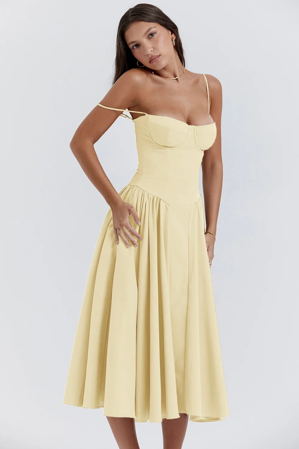 TULUM | Stylish Sleeveless Midi Dress with Figure-Flattering Corset Design - Lizabella Fashion