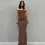 SANTORINI | Elegant Slim Maxi Dress - Lizabella Fashion